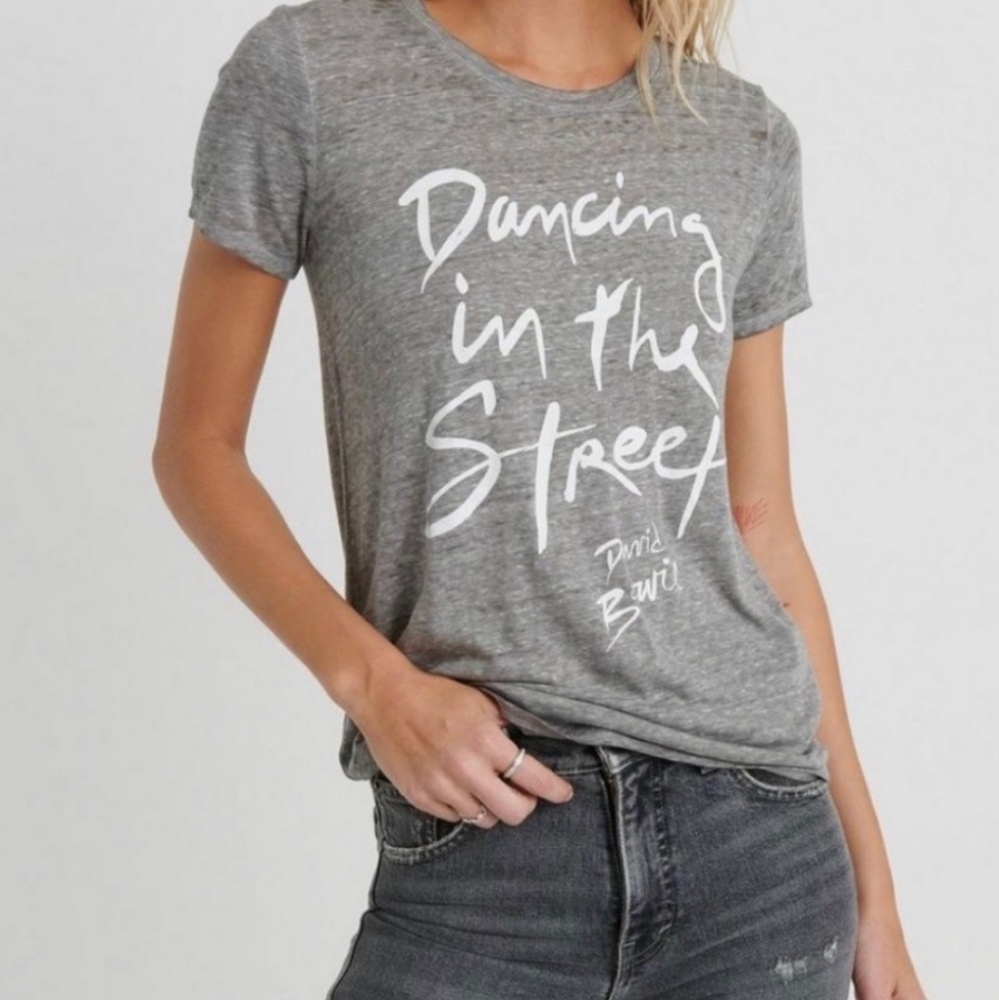 Lucky Brand David Bowie Gray Burnout Tee